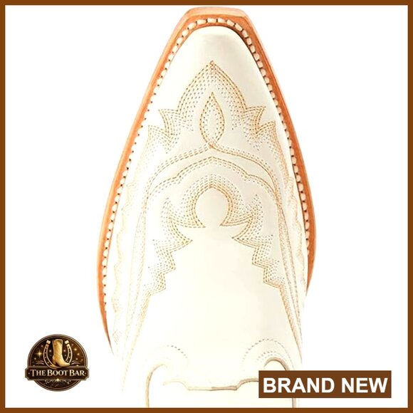 Western Cowboy Boots Square Toe Retro Leather Embroidery Chunky Heel - Picture 4 of 5